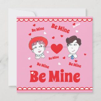 Vintage Valentines Postcard,  Be Mine! Holiday Card