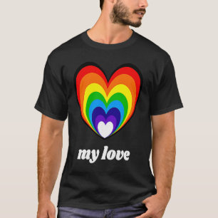 Vintage Valentines Rainbow Heart My Love H T-Shirt