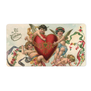 Vintage Valentines, Victorian Angels Cherubs Heart