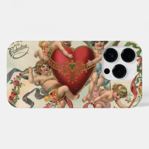 Vintage Valentines, Victorian Angels Cherubs Heart Case-Mate iPhone 14 Pro Case