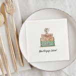 Vintage Valise Going Away Party Napkin<br><div class="desc">Send a loved one off in style with these cool vintage style going away party or bon voyage party napkins,  featuring a watercolor illustration of a stack of vintage suitcases topped with a spinning globe. Personalize with your custom caption in trendy brush script lettering,  shown with "Bon Voyage [name]."</div>