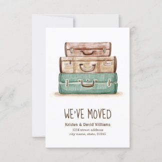 Vintage valise Nous avons déplacé Faire-part de dé