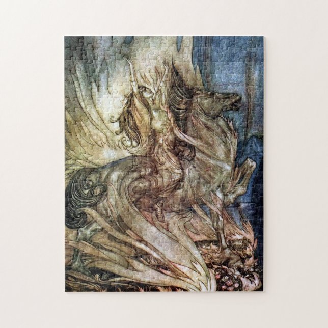 Vintage Valkyrie Painting Antique Fantasy Art Jigsaw Puzzle (Vertical)