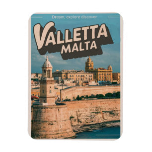 Vintage Valletta, Malta travel souvenirs and gifts Magnet