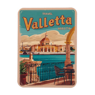 Vintage Valletta, Malta travel souvenirs and gifts Magnet