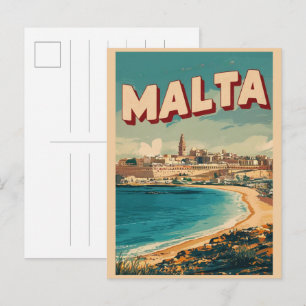 Vintage Valletta, Malta travel souvenirs and gifts Postcard