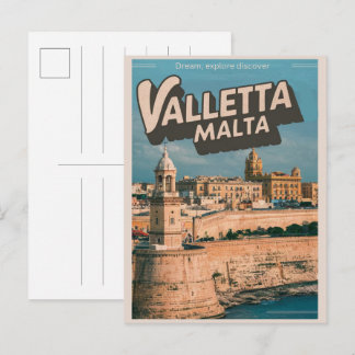 Vintage Valletta, Malta travel souvenirs and gifts Postcard