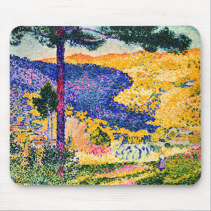 Vintage Valley with Fir painting Mouse Pad
