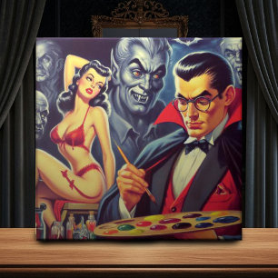 Vintage Vampire and Pin Up Tile