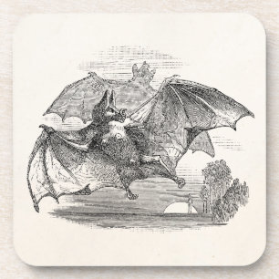 Vintage Vampire Bats Personalized Retro Bats Coaster