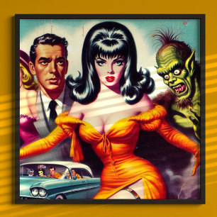 Vintage Vampire Girl Poster