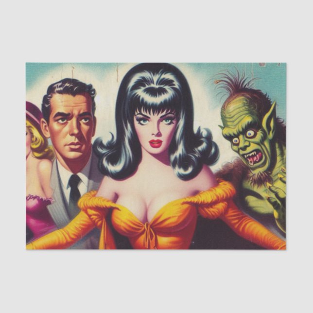 Vintage Vampire Girl Tissue Paper (Front)
