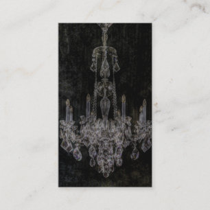 Vintage vampire gothic distressed chandelier business card