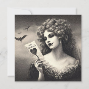 Vintage Vampire Valentine's Day Goth Horror  Card