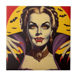 Vintage Vampire Woman Tile