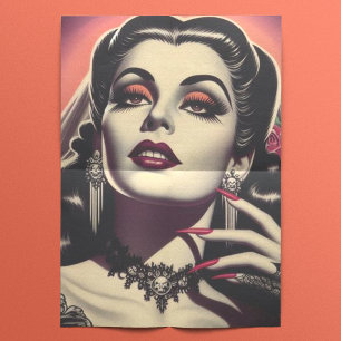 Vintage Vampire Woman Tissue Paper