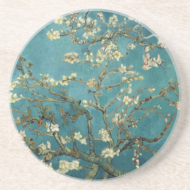 Vintage Van Gogh Almond Blossom Coaster (Front)