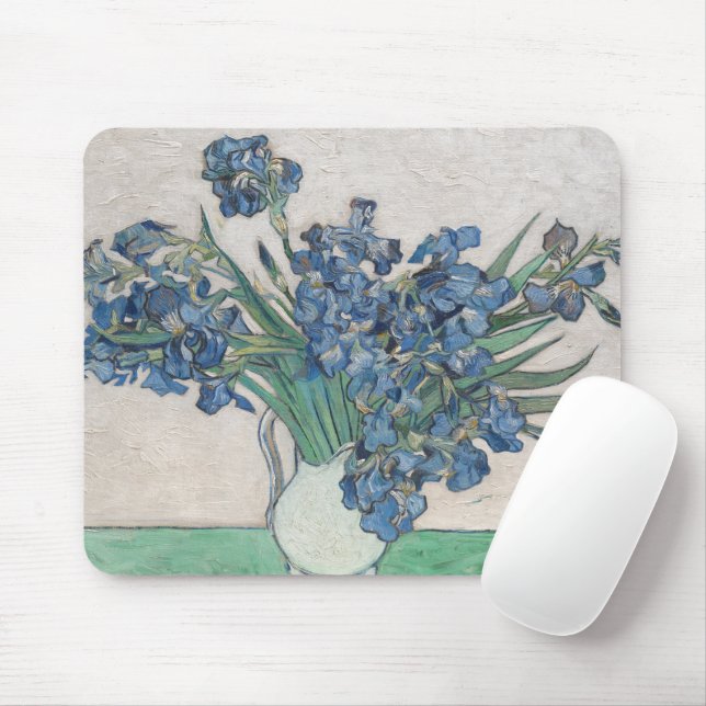 Vintage Van Gogh Irises Mouse Pad (With Mouse)