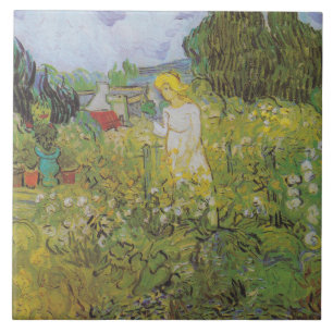 Vintage Van Gogh Marguerite Gachet in the Garden Tile