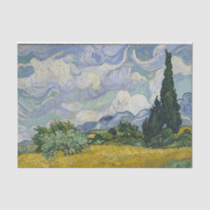 Vintage Van Gogh Painting Wheat Field w/ Cypresses Tissue Paper
