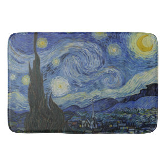 Vintage Van Gogh Starry Night Bath Mat