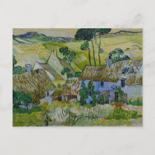 Vintage Van Gogh Thatched Cottages By A Hill Postcard
