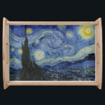 Vintage Van Gogh The Starry Night Serving Tray<br><div class="desc">This design is inspired by Vincent van Gogh's 1889 oil on canvas painting called "The Starry Night".</div>