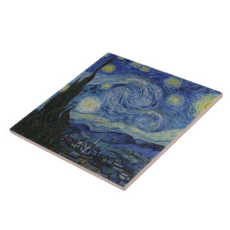 Vintage Van Gogh The Starry Night Tile