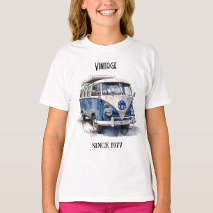 Vintage Van in Delft Blue customizable T-Shirt