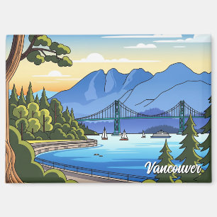 Vintage Vancouver Stanley Park Canada Travel Magnet