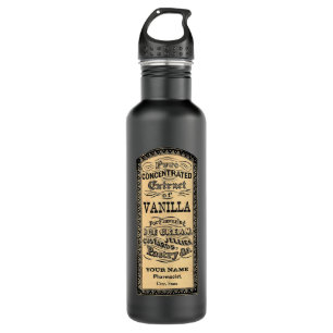 Vintage Vanilla Apothecary Label, Personalized 710 Ml Water Bottle