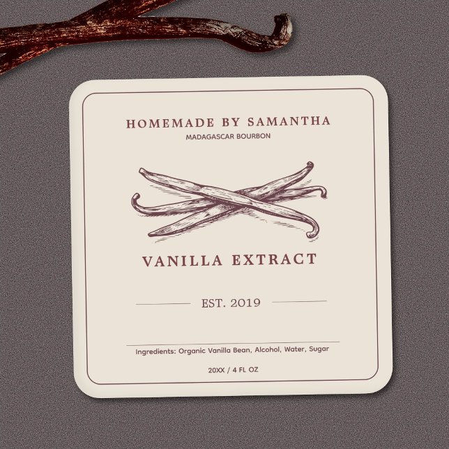 Vintage Vanilla Extract Label Sticker (Vintage Vanilla Extract Label Sticker)