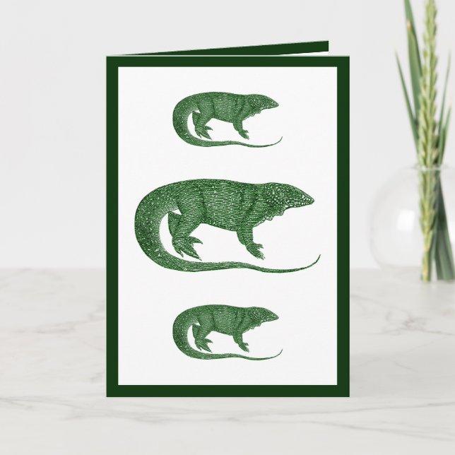 Vintage Variegated Lizard Greeting Card (Front)