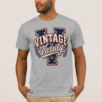Vintage Varsity Distressed Block Letter V