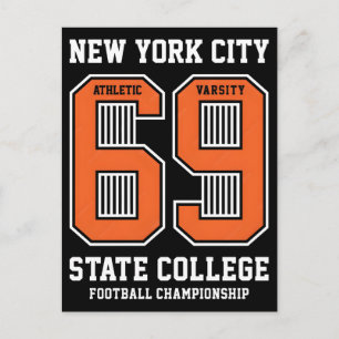 Vintage varsity new york city typography vector il holiday postcard