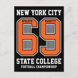 Vintage varsity new york city typography vector il postcard