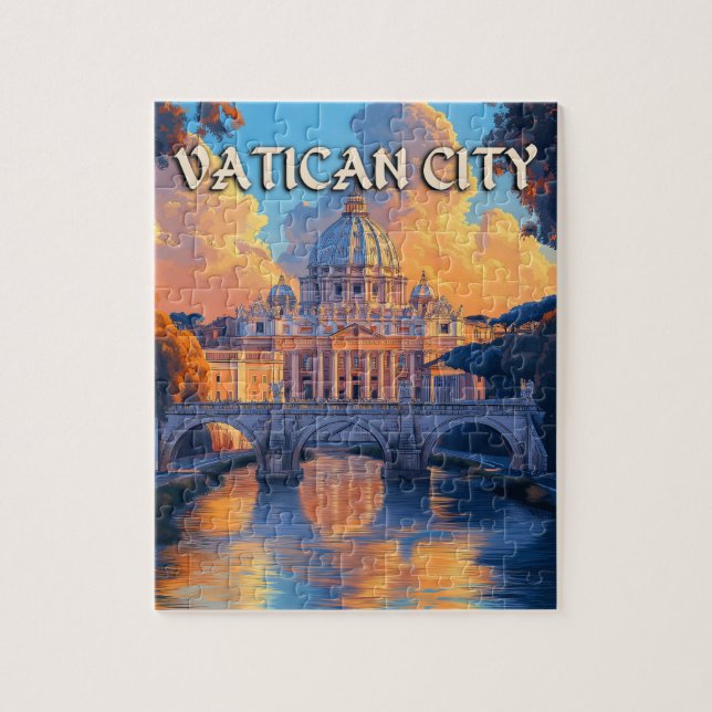 Vintage Vatican City Travel  Jigsaw Puzzle (Vertical)