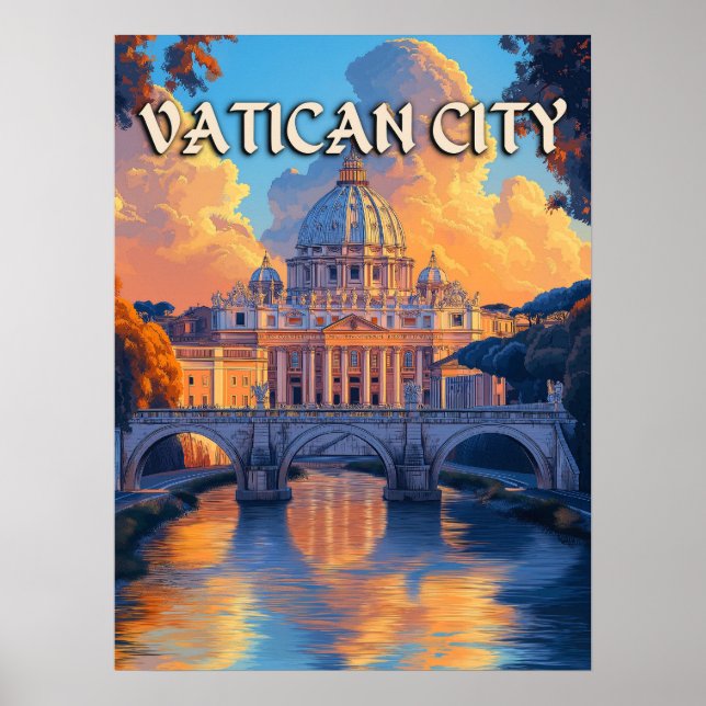 Vintage Vatican City Travel  Poster (Front)