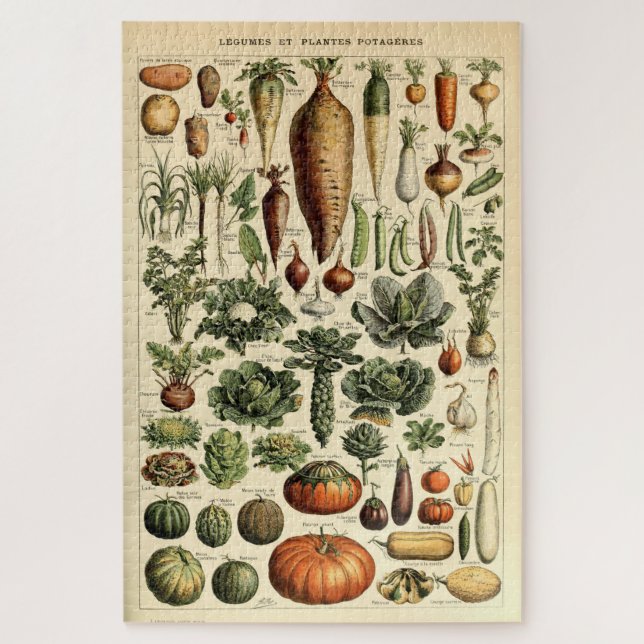 Vintage Vegetable Art by Adolphe Millot Jigsaw Puzzle (Vertical)