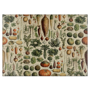 Vintage Vegetable Art by Adolphe Millot Pattern Cutting Board