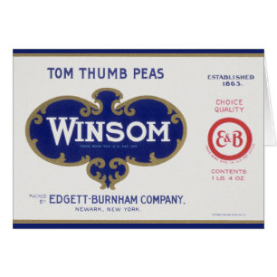 Vintage Vegetable Can Label Art, Winsom Peas