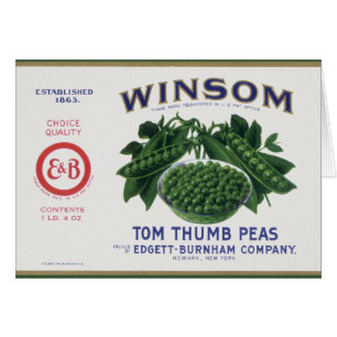 Vintage Vegetable Can Label Art, Winsom Peas