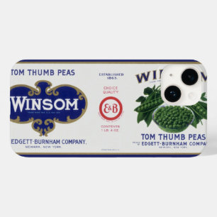Vintage Vegetable Can Label Art, Winsom Peas Case-Mate iPhone 14 Case