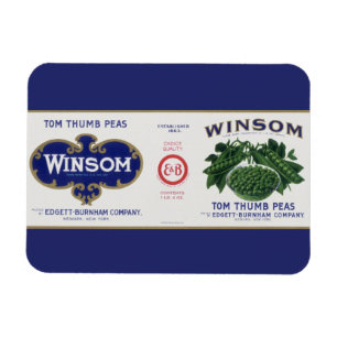 Vintage Vegetable Can Label Art, Winsom Peas Magnet