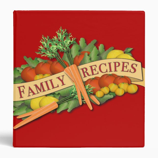 Vintage Vegetable Family Recipe Binder (Front)