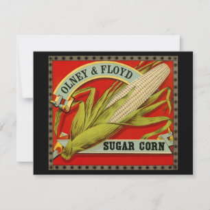 Vintage Vegetable Label, Olney & Floyd Sugar Corn