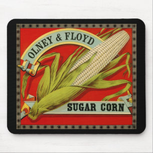 Vintage Vegetable Label, Olney & Floyd Sugar Corn Mouse Pad