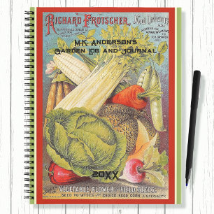 Vintage Vegetable Seed Catalogue Personalized Note Notebook