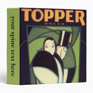 Vintage Vegetable Topper Label, Art Deco Romance Binder