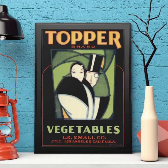 Vintage Vegetable Topper Label, Art Deco Romance Poster (Creator Uploaded)